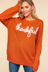 Haptics Full Size Metallic Glitter Embroidery Sweater - Trendsi