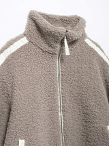 Zip Up Turtleneck Long Sleeve Plush Jacket - Trendsi - Flyclothing LLC