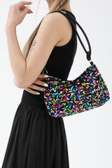 Sequin Double Strap Shoulder Bag - Trendsi