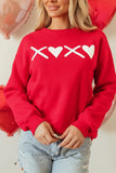 Valentine’s Day XOXO Round Neck Drop Shoulder Sweatshirt - Trendsi