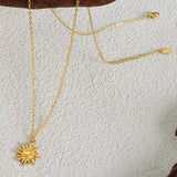 Titanium Steel Sun Shape Pendant Necklace - Trendsi - Flyclothing LLC