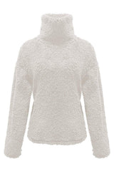 Fuzzy Turtleneck Long Sleeve Sweatshirt - Trendsi - Flyclothing LLC