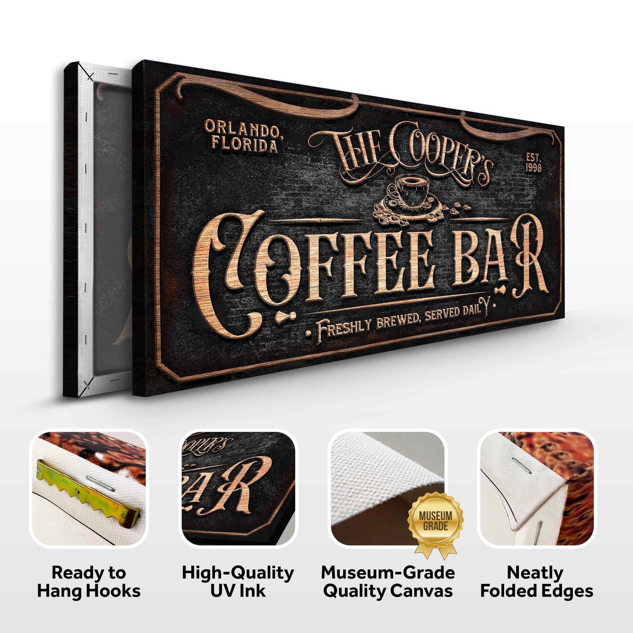 Personalized Coffee Bar Sign V - Tailored Canvases - Flyclothing LLC