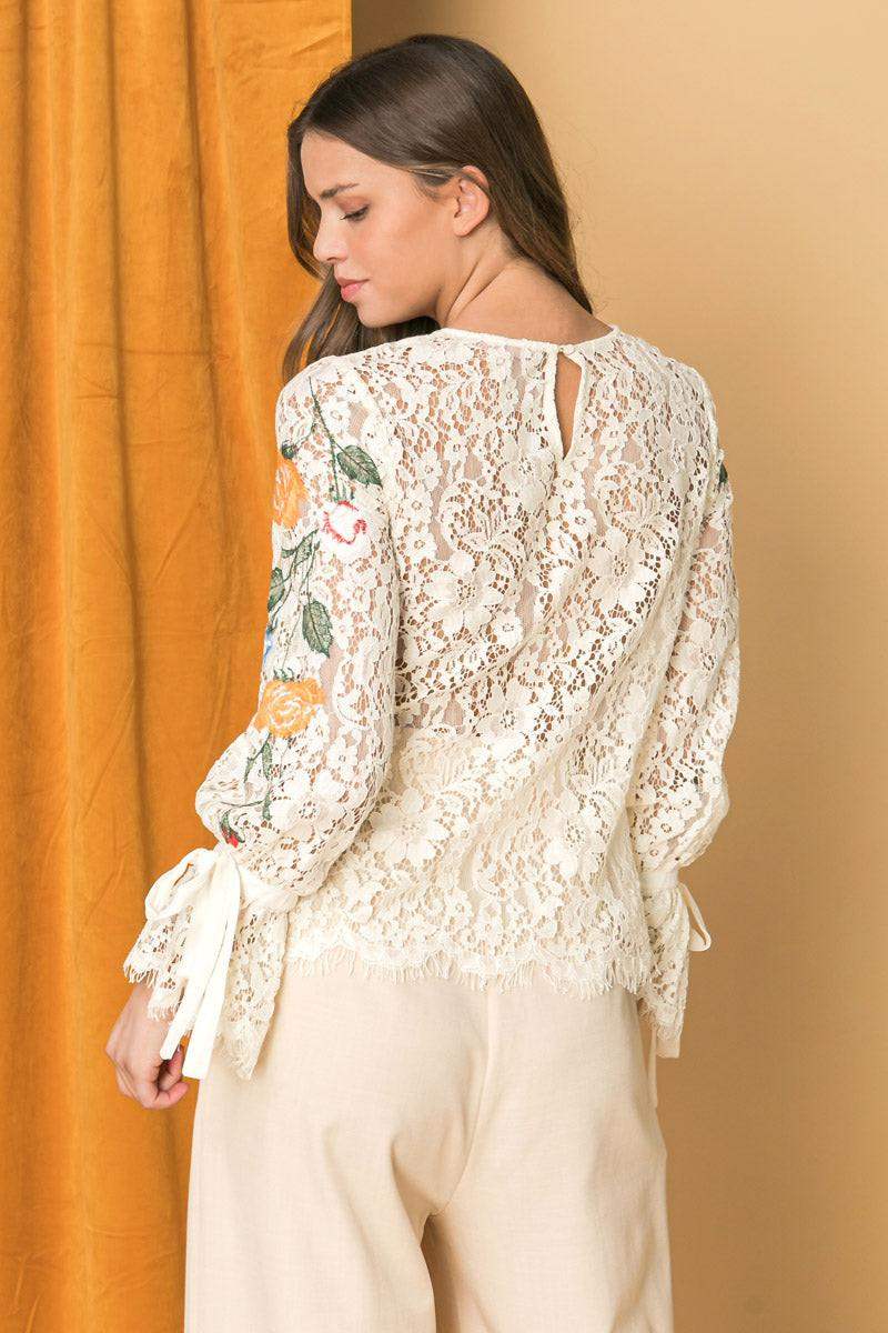 EMBROIDERED LACE TOP - Flying Tomato - Flyclothing LLC