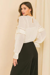 HIGH EXPECTATIONS KNIT EYELET TOP - Flying Tomato - Flyclothing LLC