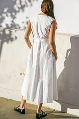 DELICATE DREAMS WOVEN MIDI DRESS - Flying Tomato - Flyclothing LLC