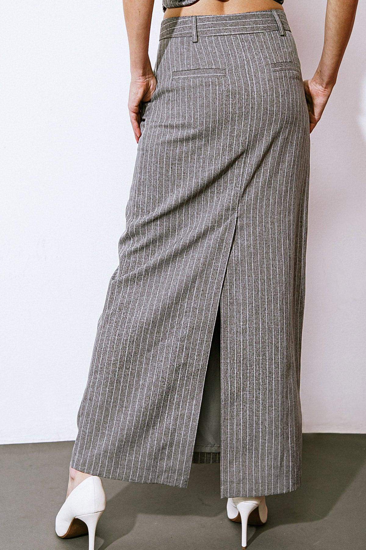 GET TO THE POINT WOVEN MIDI SKIRT - Flying Tomato - Flyclothing LLC