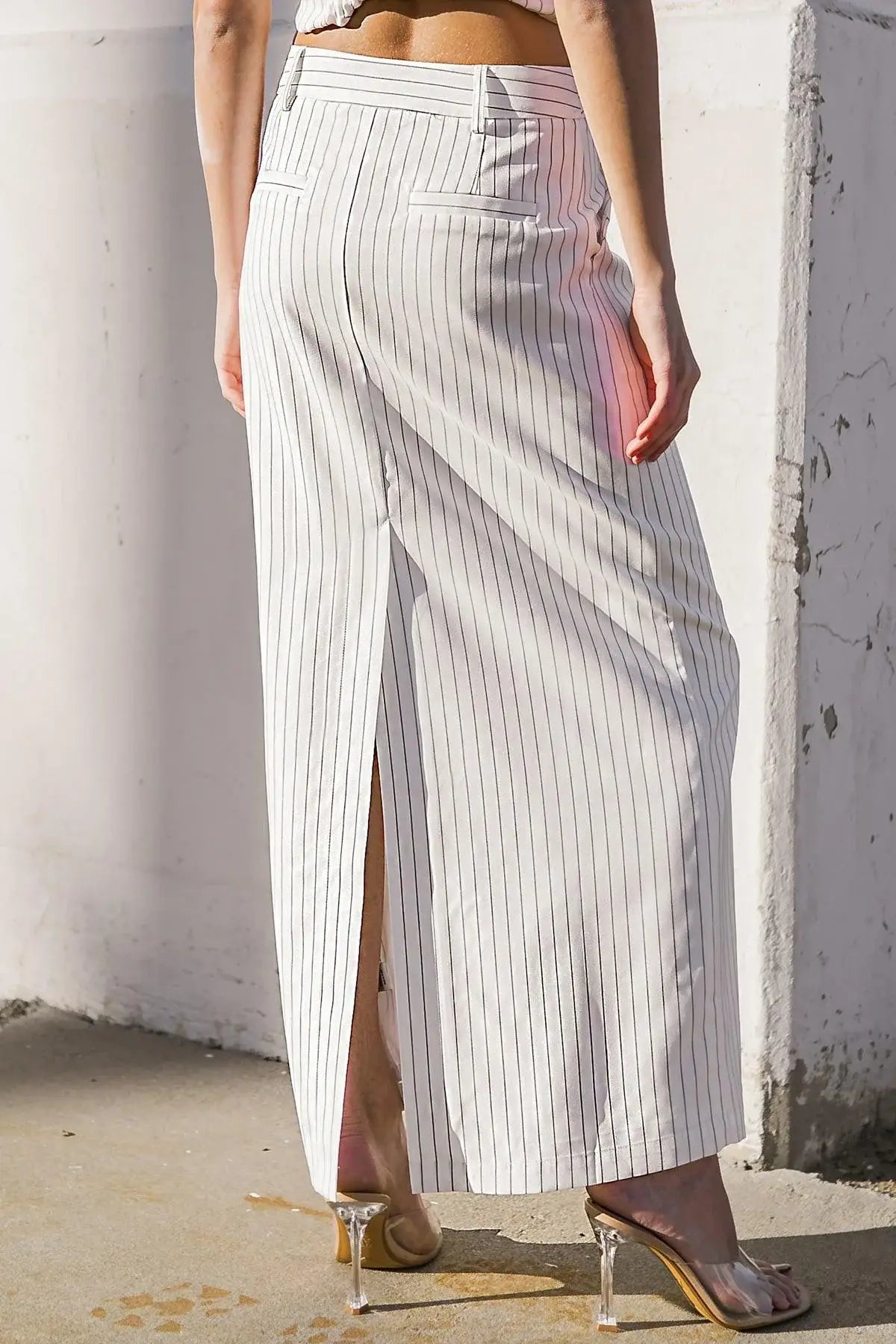 GET TO THE POINT WOVEN MIDI SKIRT - Flying Tomato - Flyclothing LLC