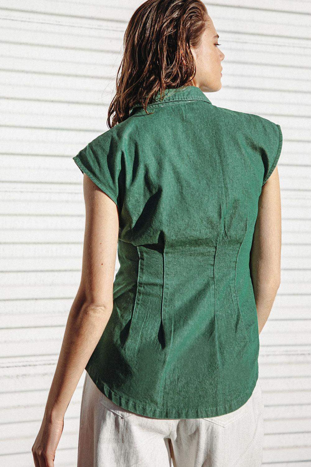 CLEAN SLATE DENIM TOP - Flying Tomato - Flyclothing LLC