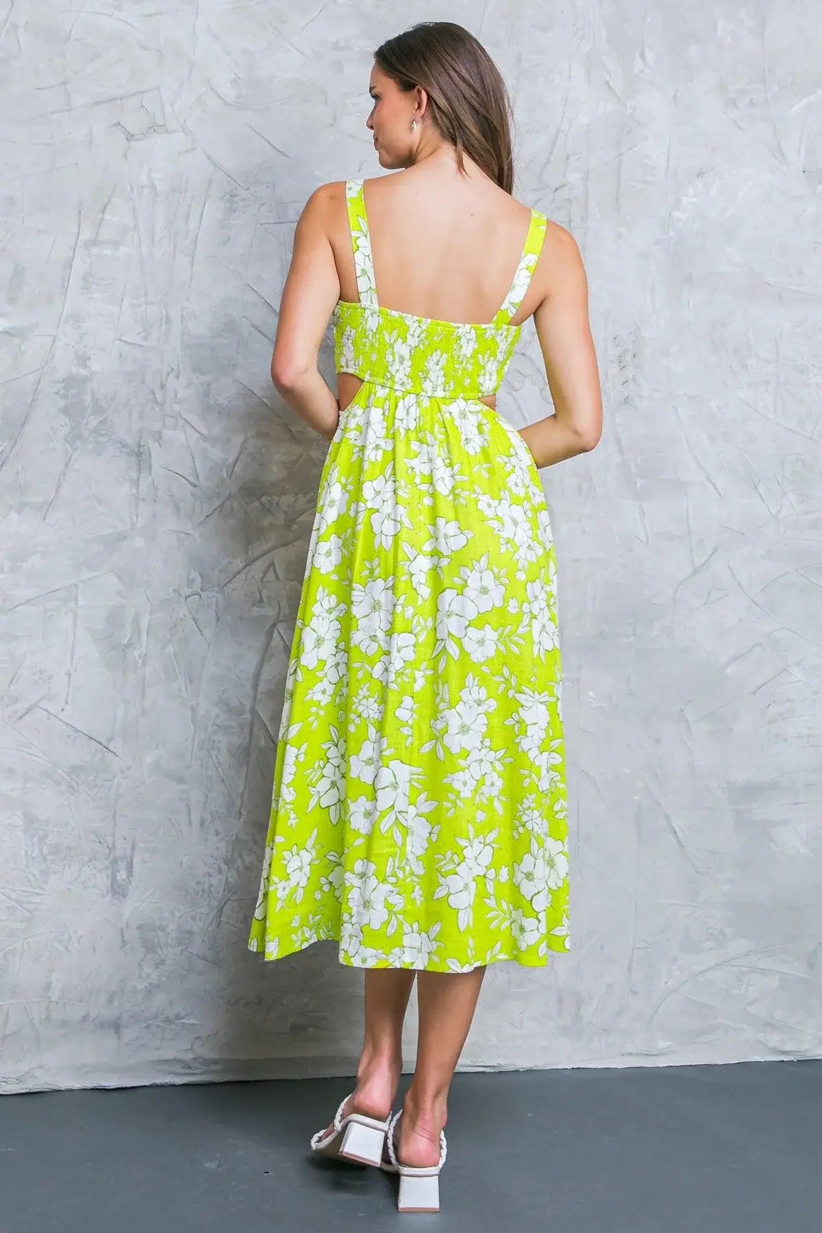 PERFECTLY ADORED WOVEN MIDI DRESS - Flying Tomato - Flyclothing LLC