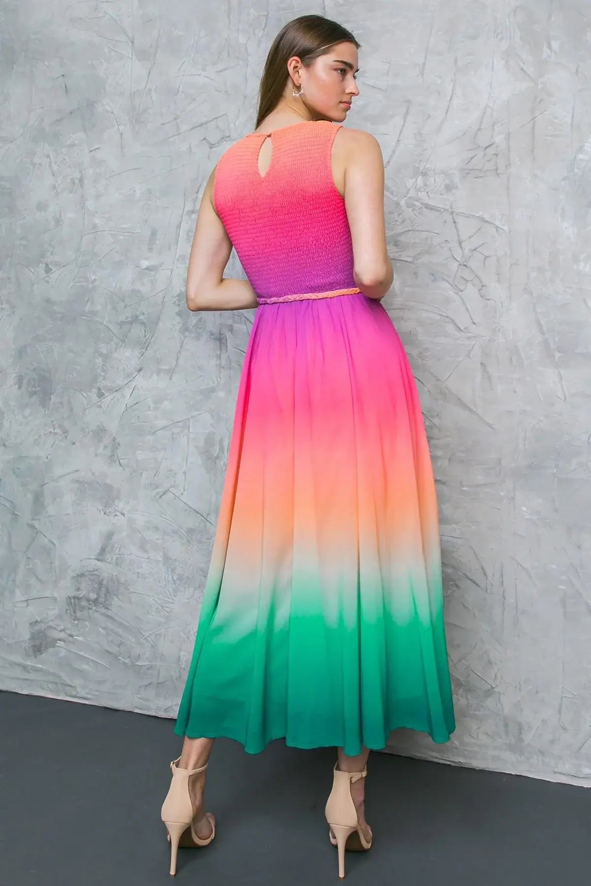 CATER TO YOU WOVEN MIDI DRESS - Flying Tomato - Flyclothing LLC