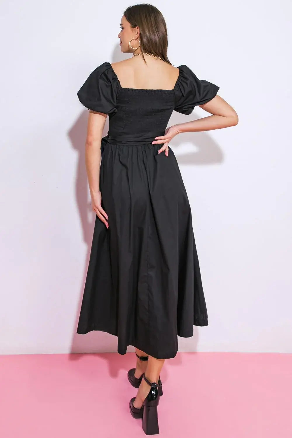 A PEACEFUL PLACE WOVEN MIDI DRESS - Flying Tomato - Flyclothing LLC
