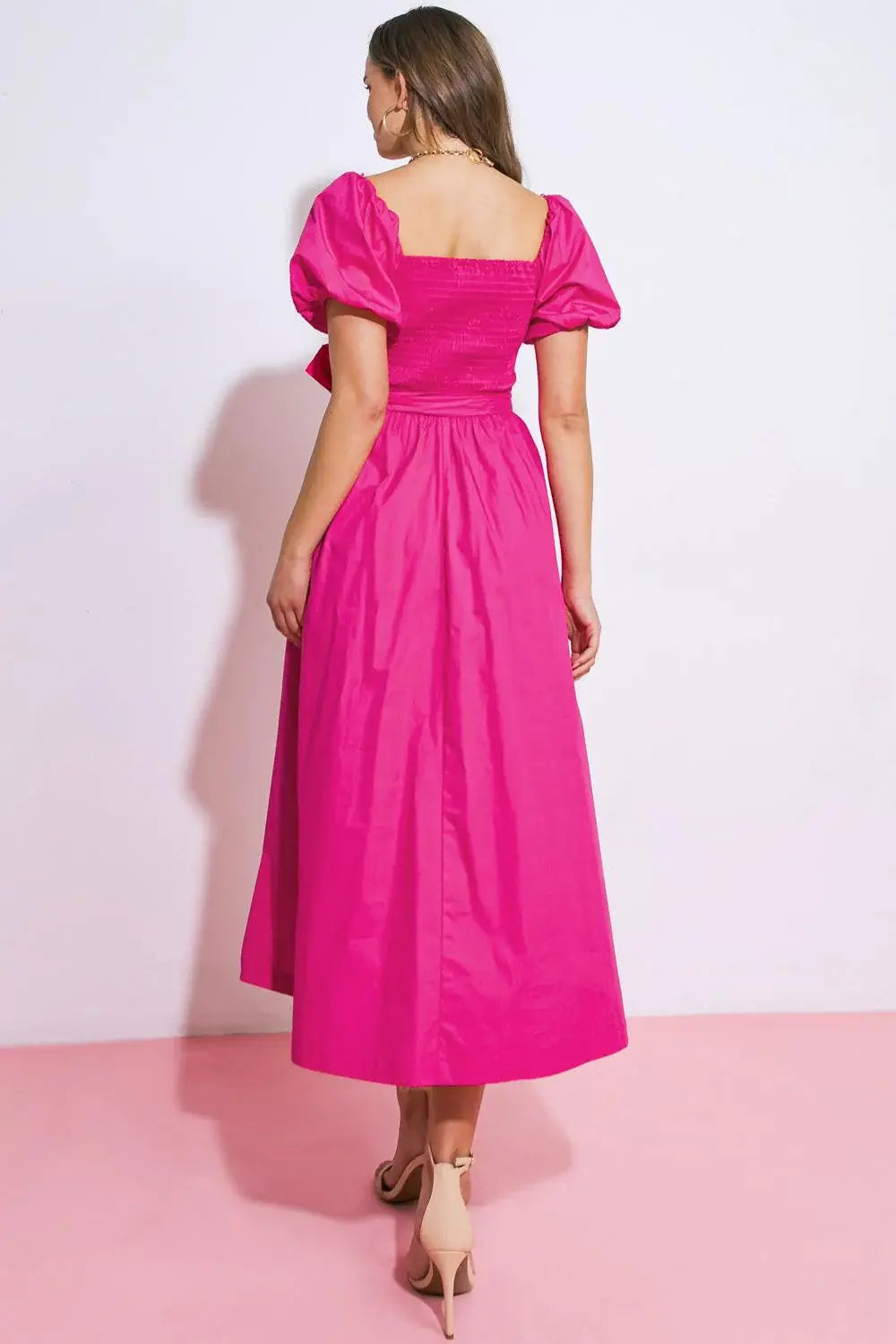 A PEACEFUL PLACE WOVEN MIDI DRESS - Flying Tomato - Flyclothing LLC