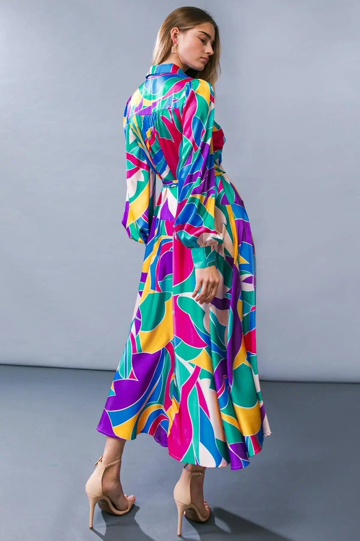 FOCUSED ON PRIORITIES WOVEN MIDI DRESS - Flying Tomato - Flyclothing LLC