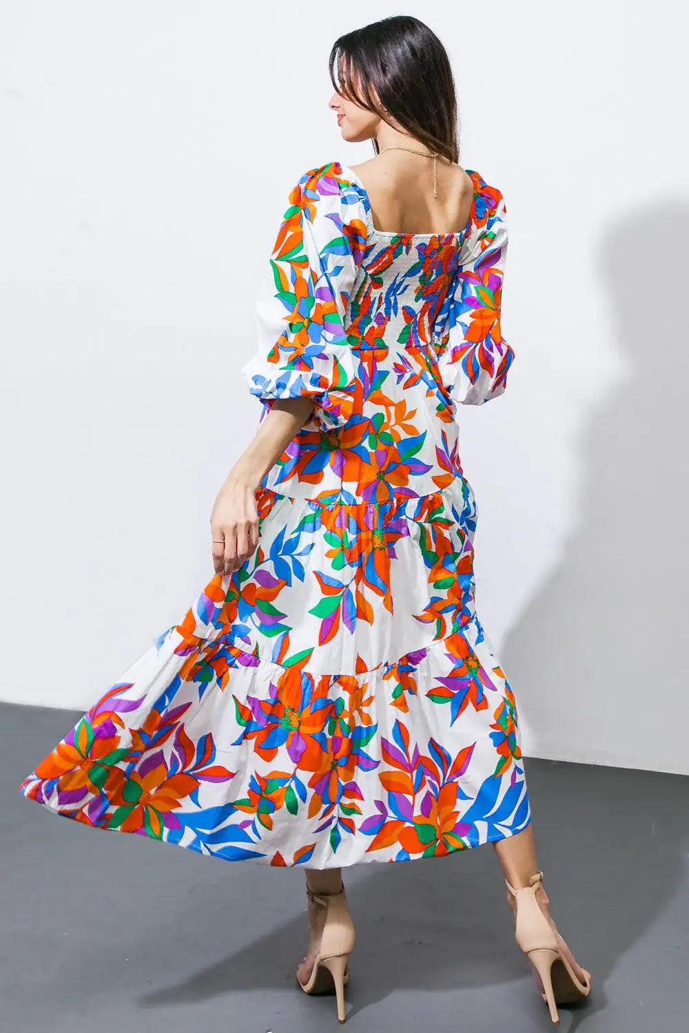 FEELING OPTIMISTIC WOVEN MIDI DRESS - Flying Tomato - Flyclothing LLC