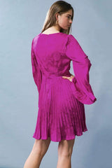 GRACEFUL ENTRANCE SATIN MINI DRESS - Flying Tomato - Flyclothing LLC