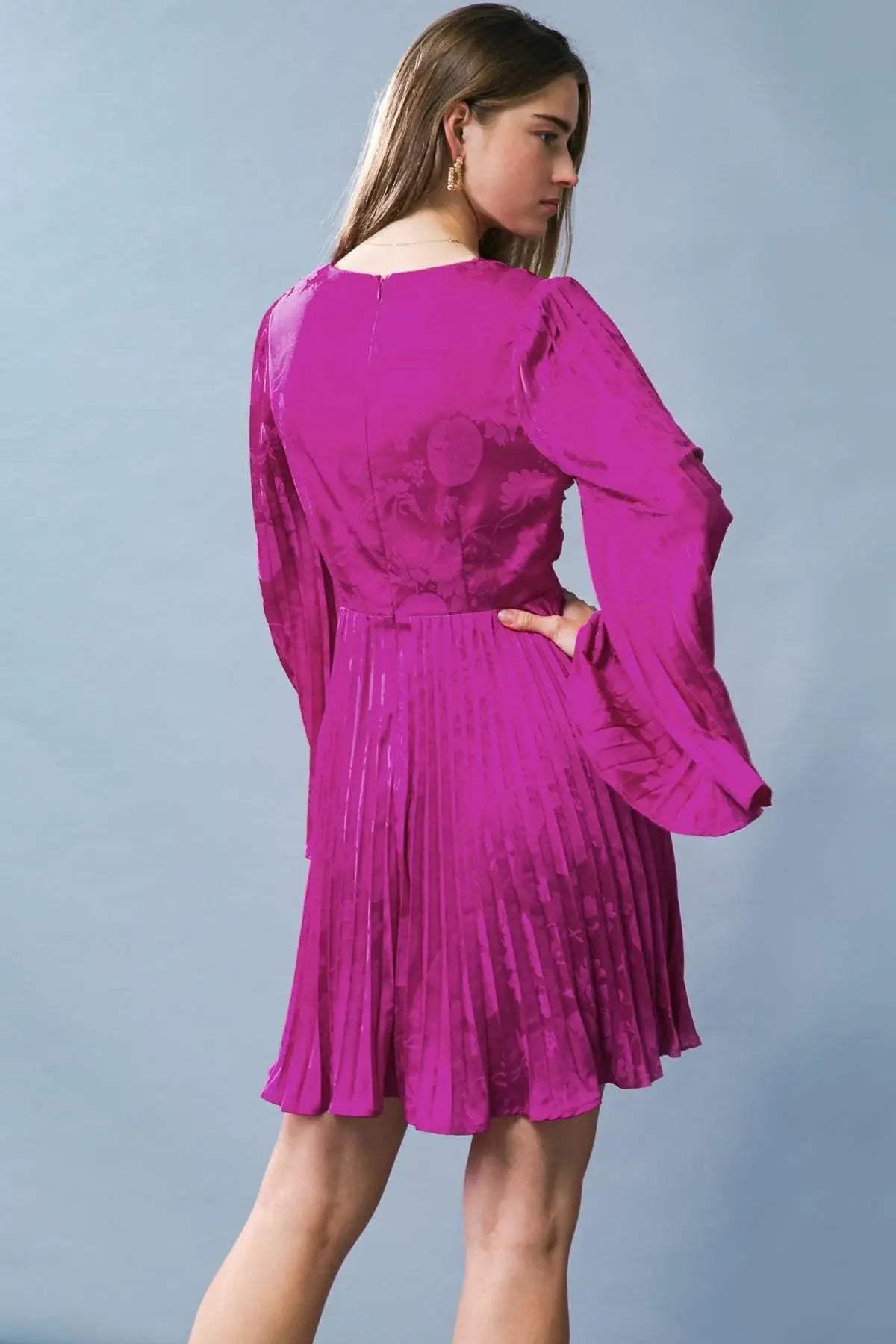 GRACEFUL ENTRANCE SATIN MINI DRESS - Flying Tomato - Flyclothing LLC