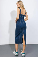A GREATER LOVE DENIM MIDI DRESS - Flying Tomato - Flyclothing LLC