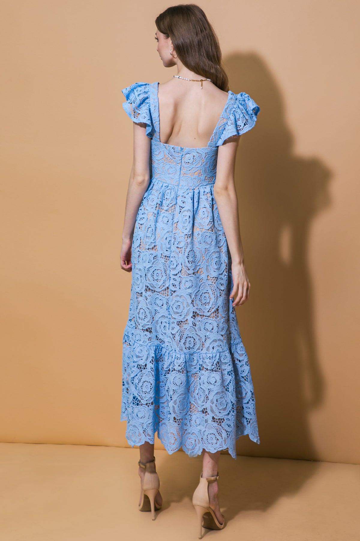 STILL THINKING LACE MIDI DRESS - Flying Tomato - Flyclothing LLC