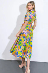 KEEP BLOOMING WOVEN MIDI DRESS - Flying Tomato - Flyclothing LLC
