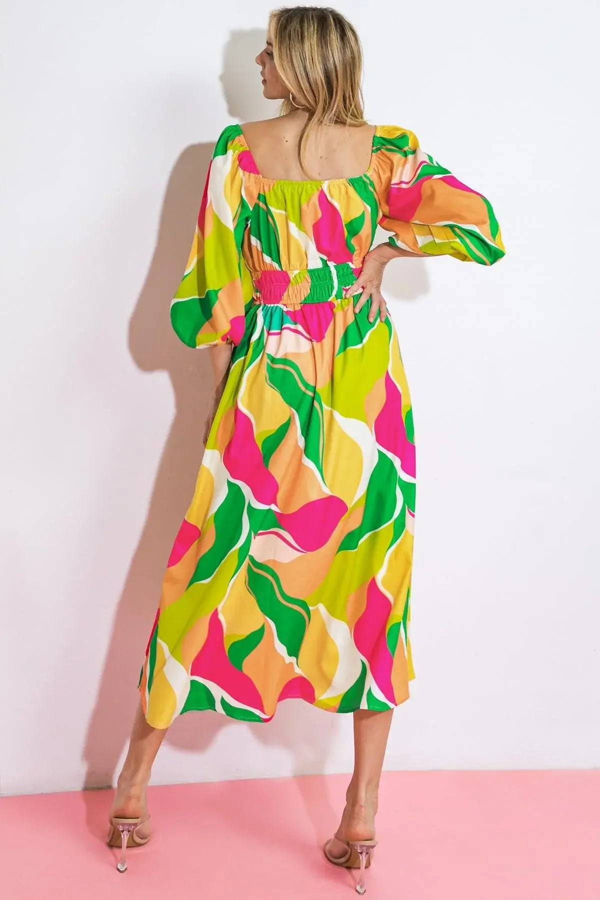 A SECOND THOUGHT WOVEN MIDI DRESS - Flying Tomato - Flyclothing LLC