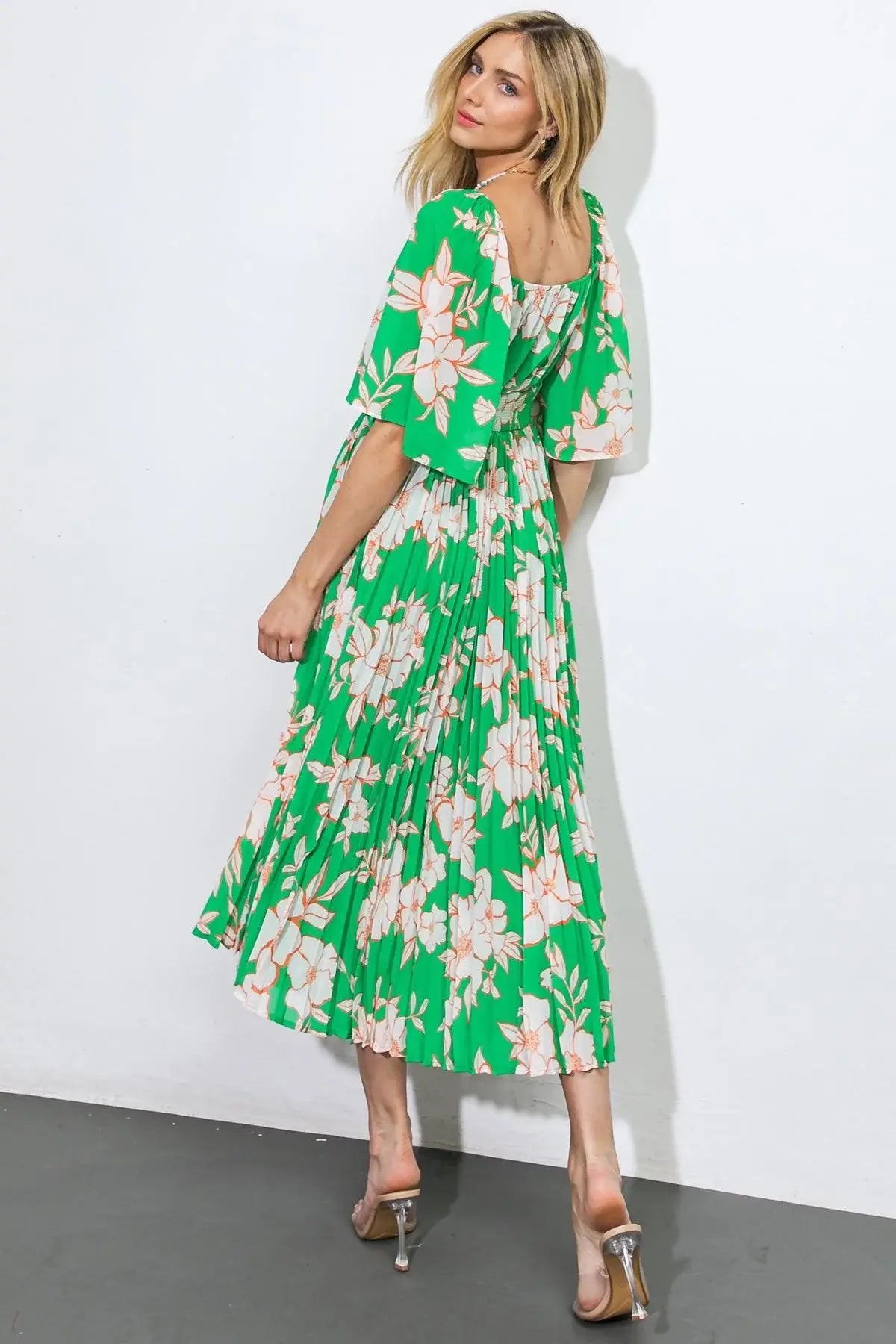 MESSAGE IN A BOTTLE WOVEN MIDI DRESS - Flying Tomato - Flyclothing LLC