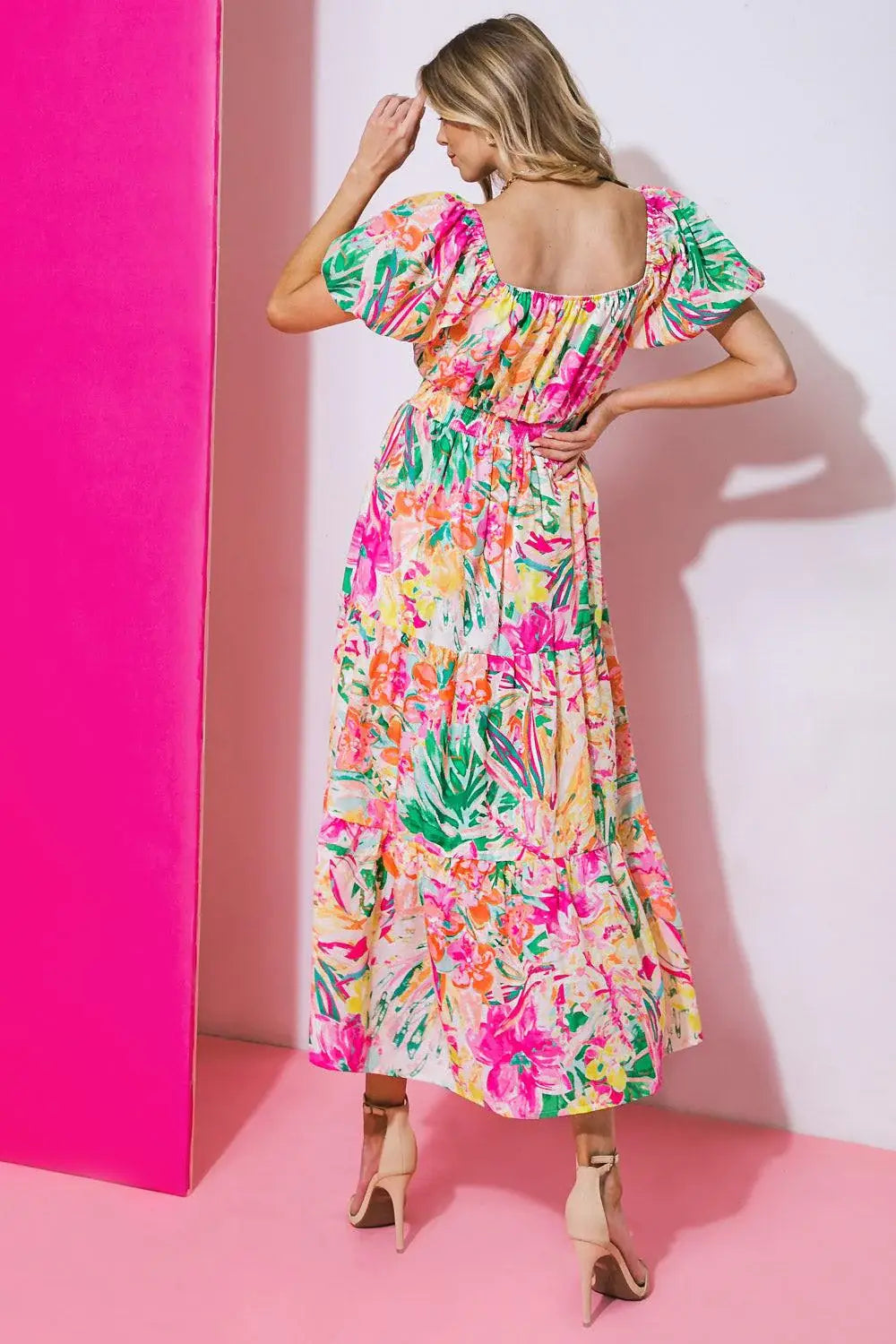 IT STARTS NOW WOVEN MIDI DRESS - Flying Tomato - Flyclothing LLC