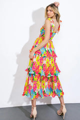 VISIONS FROM THE MEADOW WOVEN MIDI DRESS - Flying Tomato - Flyclothing LLC