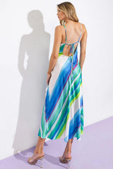SENSE OF SERENITY WOVEN SATIN MIDI DRESS - Flying Tomato - Flyclothing LLC