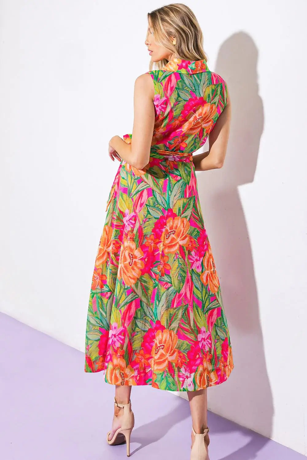 EVERYDAY DREAMS WOVEN MIDI DRESS - Flying Tomato - Flyclothing LLC