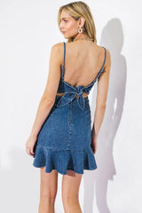 FIRST TO KNOW DENIM MINI DRESS - Flying Tomato - Flyclothing LLC