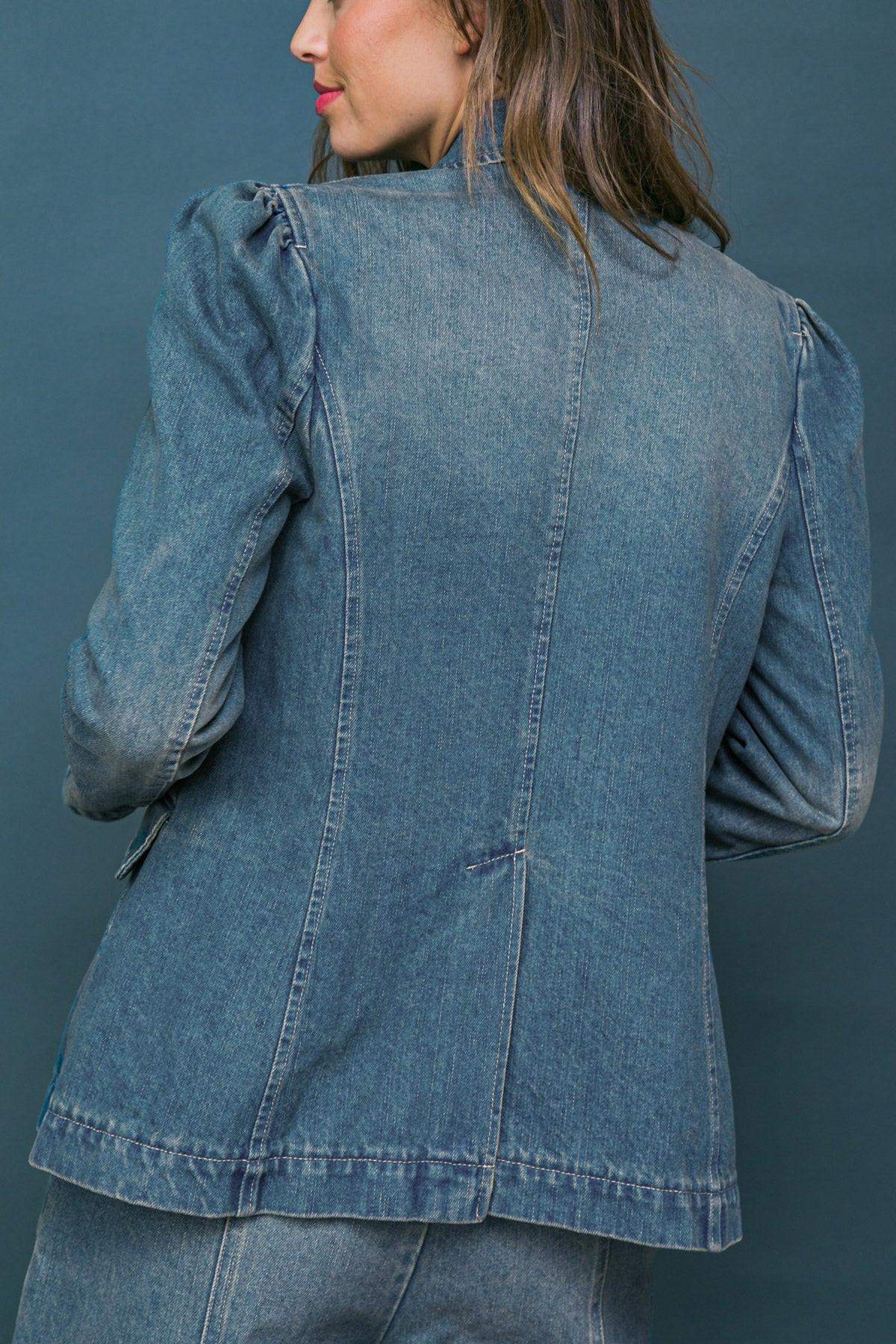 GIVE IT YOUR ALL DENIM BLAZER - Flying Tomato - Flyclothing LLC