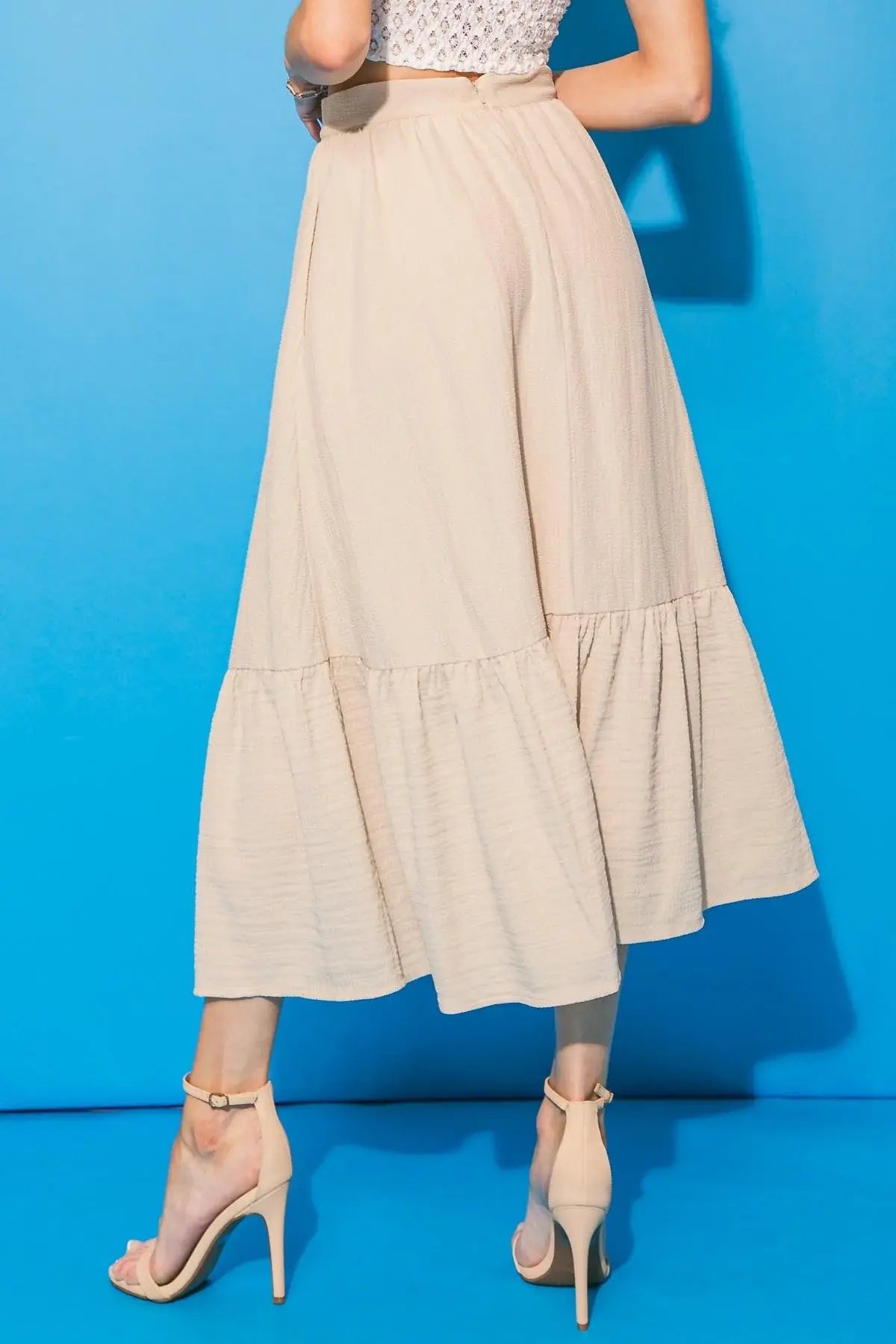 LOVELY MOOD WOVEN MIDI SKIRT - Flying Tomato - Flyclothing LLC