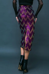 BE HAPPY FRIEND SEQUIN MIDI SKIRT - Flying Tomato - Flyclothing LLC