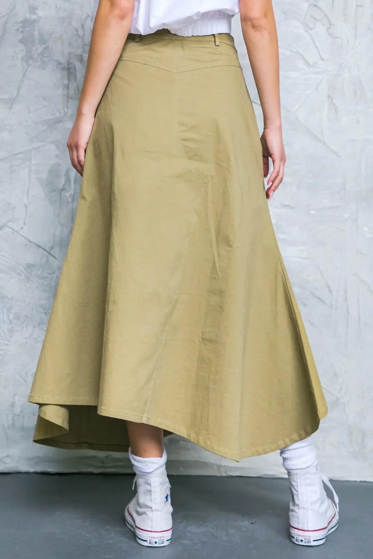 COMPLETE CRUSH TWILL MIDI SKIRT - Flying Tomato - Flyclothing LLC