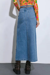 KEEP SHINING DENIM MIDI SKIRT - Flying Tomato - Flyclothing LLC