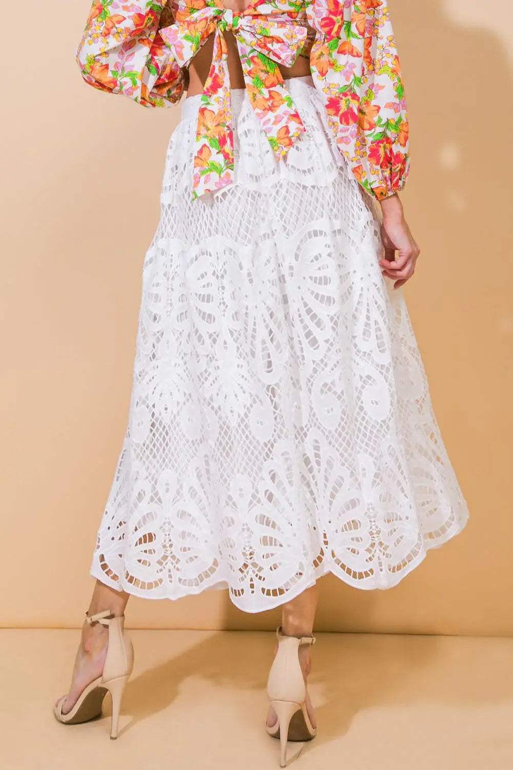 DREAMY NIGHTS WOVEN MIDI SKIRT - Flying Tomato - Flyclothing LLC