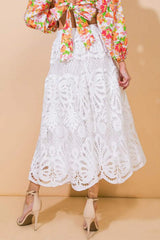 DREAMY NIGHTS WOVEN MIDI SKIRT - Flying Tomato - Flyclothing LLC