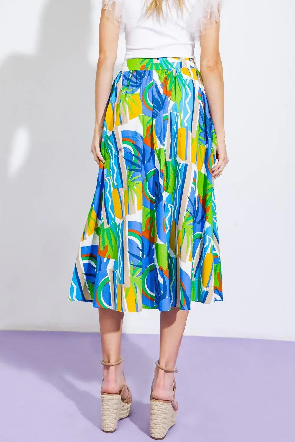 ARE WE THERE YET WOVEN MIDI SKIRT - Flying Tomato - Flyclothing LLC