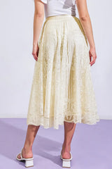 MEANINGFUL MOMENT WOVEN LACE MIDI SKIRT - Flying Tomato - Flyclothing LLC