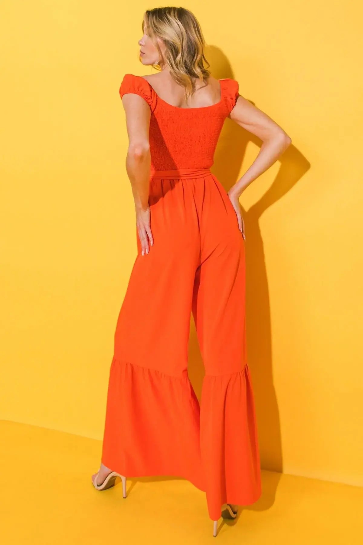 SMILE AFTERNOON IN WOVEN JUMPSUIT - Flying Tomato - Flyclothing LLC