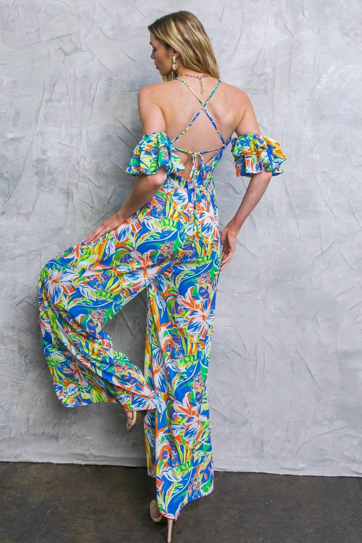 UNSEEN BEAUTY FLORAL WOVEN JUMPSUIT - Flying Tomato - Flyclothing LLC
