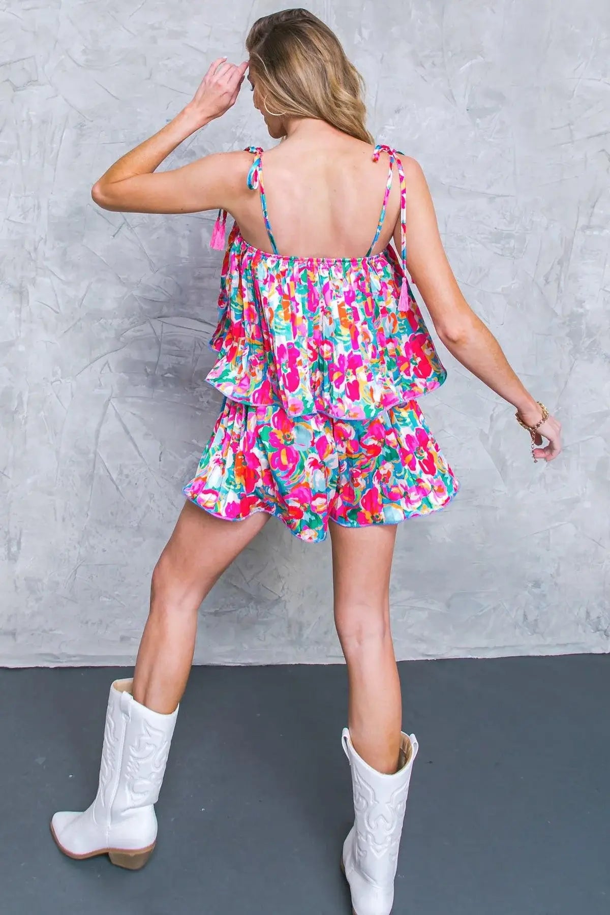 PUT A SPIN WOVEN ROMPER - Flying Tomato - Flyclothing LLC