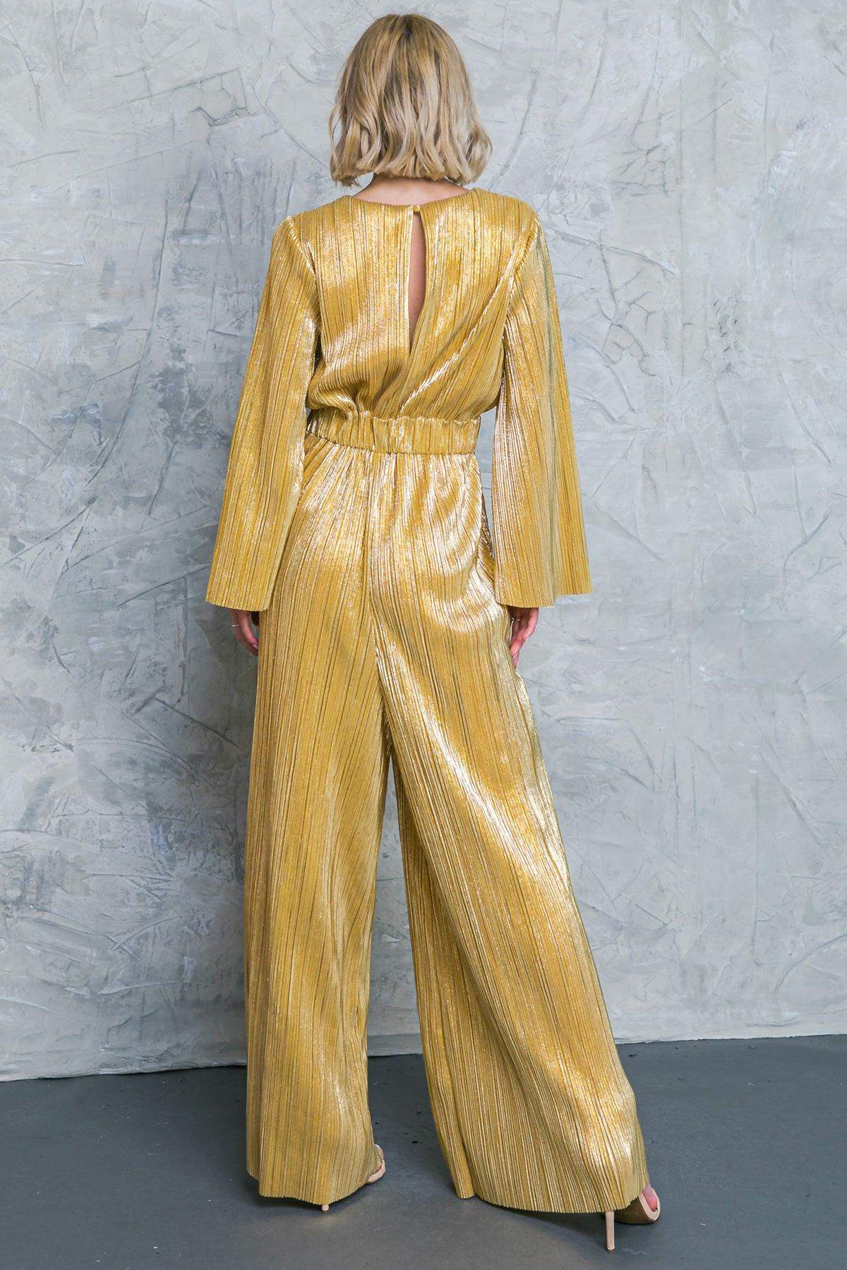 DARE TO DAZZLE PLISSE JUMPSUIT - Flying Tomato - Flyclothing LLC