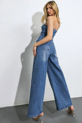 SKY FULL OF STARS DENIM JUMPSUIT - Flying Tomato - Flyclothing LLC