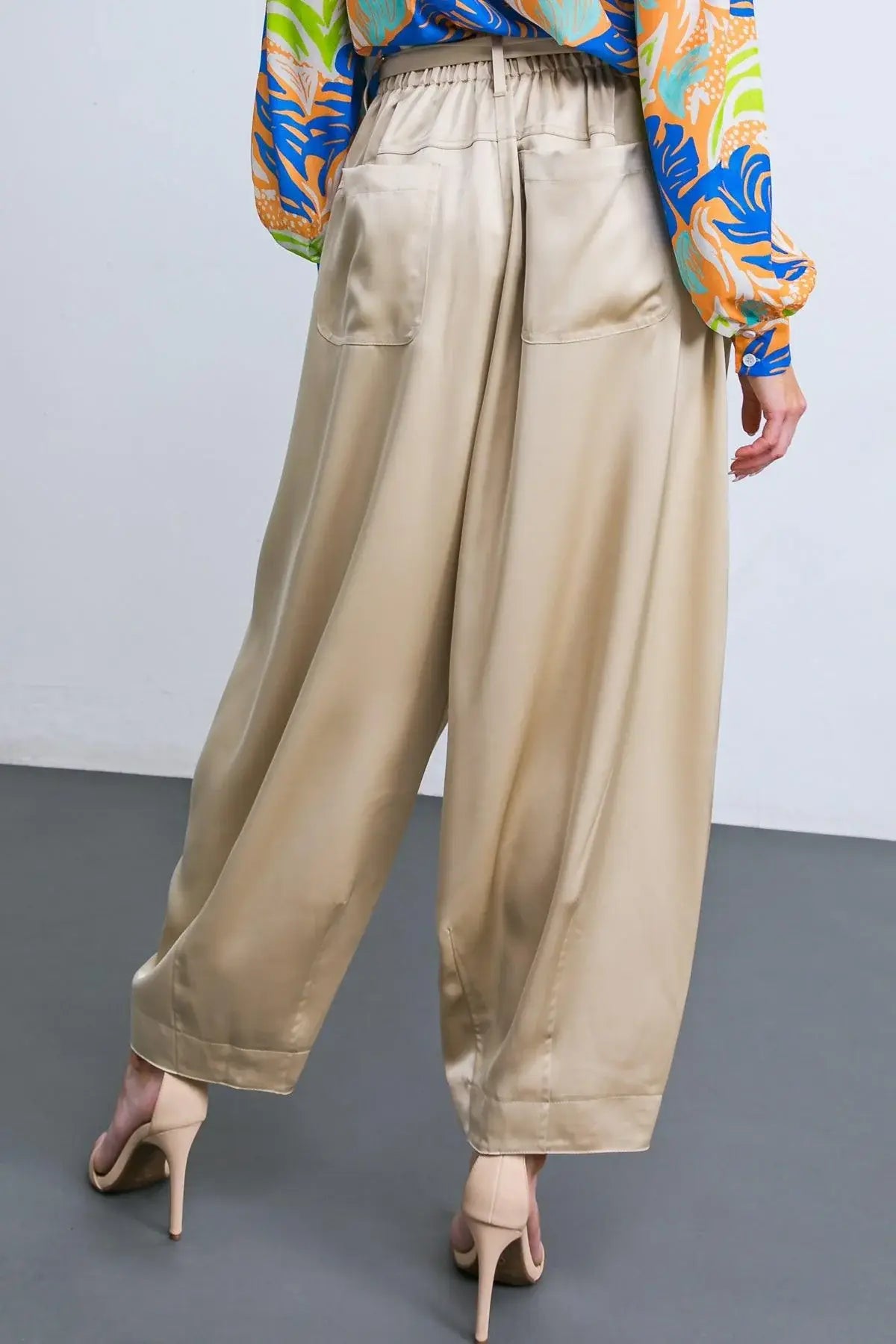 POWERFUL CHARM WOVEN SATIN PANTS - Flying Tomato - Flyclothing LLC