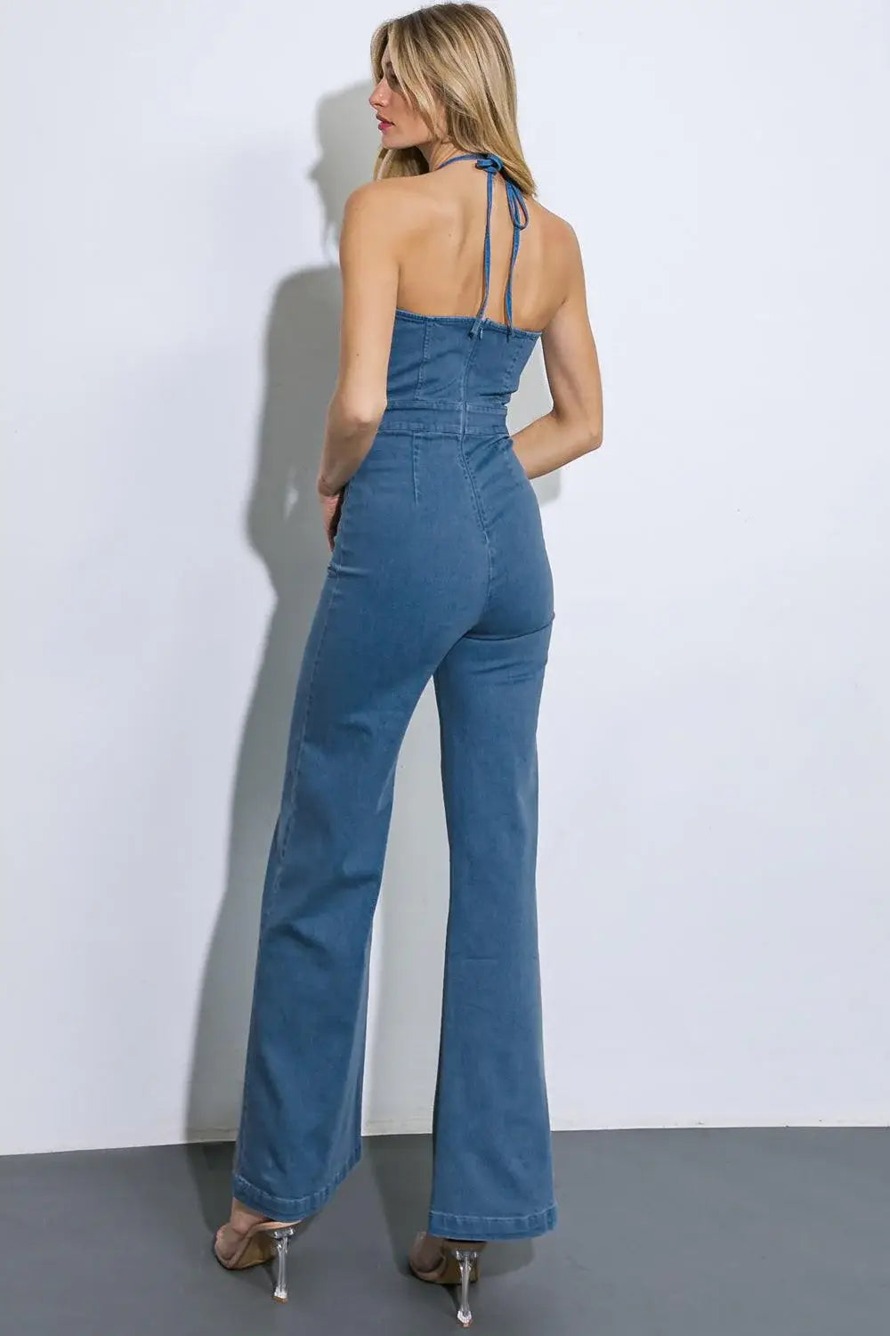CALL ME LOVELY DENIM JUMPSUIT - Flying Tomato - Flyclothing LLC