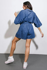 SEIZE THE DAY DENIM ROMPER - Flying Tomato - Flyclothing LLC