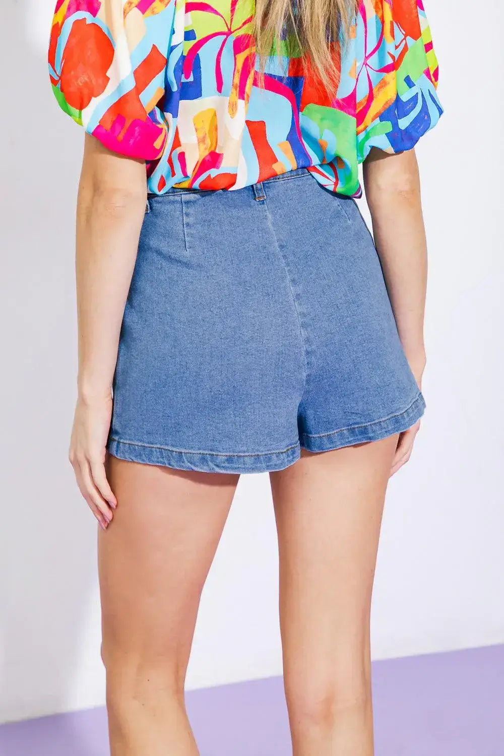 SUNNY ROMANCE DENIM SKORT - Flying Tomato - Flyclothing LLC