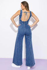 SIESTA SATURDAY DENIM JUMPSUIT - Flying Tomato - Flyclothing LLC
